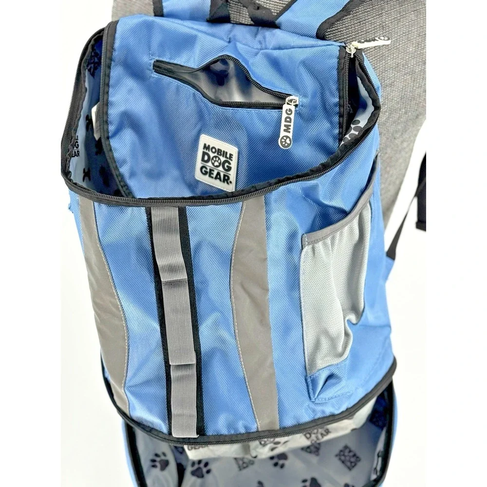 Dog Travel Backpack Organizer Mobile Dog Gear Large Blue Pet Carry Bag